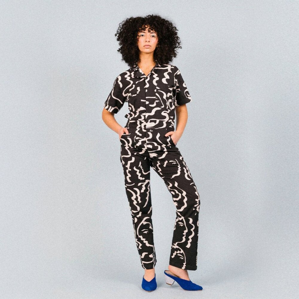 MY LITTLE BELLVILLE Midnight Faces Boiler Jumpsuit - Size XXL